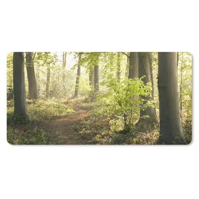 Produktbild von MuchoWow® Mauspad Mousepad Wald - Bäume - Weg - Sonne - Pflanzen - Laub - Natur 60x30 cm - Mousepads - Maus Mat - Pad - Mausunterlage - Nachhaltig