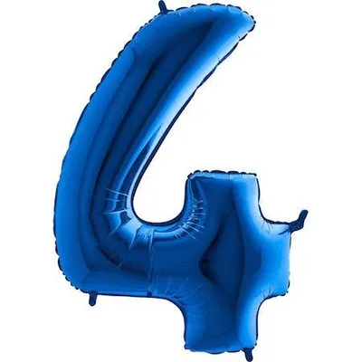 Obrázek produktu pro Fóliový balónek číslice 4 - modrý - blue - 102cm