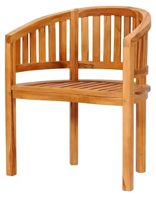 Produktbild von Teak Massiv Bananenstuhl Gartenstuhl Sessel Gartenmöbel Holzstuhl Terrassenstuhl Balkonstuhl