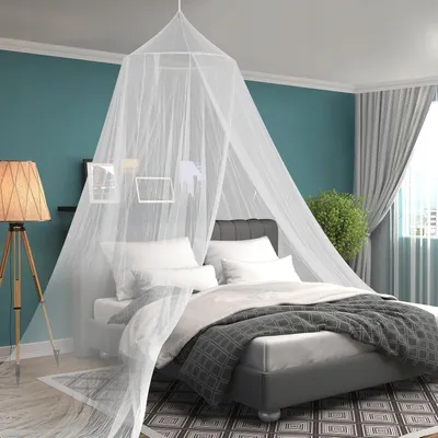 Obrázok produktu pre Posteľ moskytiéra baldachýn biela ochranná sieť kempovanie 65x250x1250cm