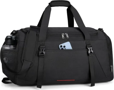 Immagine prodotto di IGOLUMON borsa sportiva 55L uomo donna impermeabile con scomparto per le scarpe e scomparto per il bagnato nero