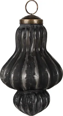Image de Clayre & Eef Boule de Noël Ø 7x12 cm Noir Gris Verre