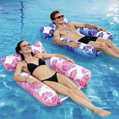 Produktbild von Wasserhängematte Luftmatratze, 2 Stück, mit Rückenlehne und Armlehnen, für den Pool