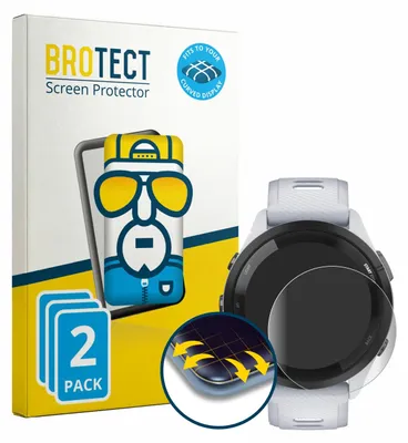Produktbild von 2x BROTECT Fullscreen Schutzfolie für Garmin Forerunner 265 (46 mm) Displayschutz Folie Fullcover Klar Transparent