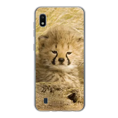 Produktbild von MuchoWow® Handyhülle Schutzhülle Hülle für Samsung Galaxy A10 Gepard - Jung - Gras Silikon Softcase Handy Hülle - Schutzhülle