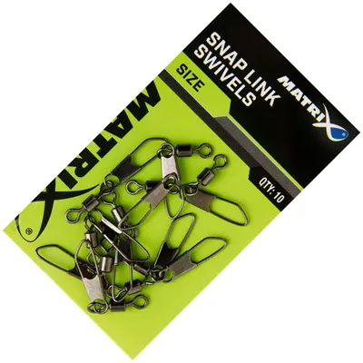 Produktbild von Fox Matrix Snap Link Swivels - 10 Karabinerwirbel, Größe:12