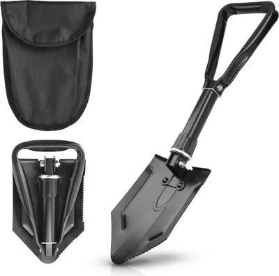 Produktbild von Navaris Klappspaten Klappschaufel mit Hacke - Spaten Schaufel Campingspaten aus Metall für Outdoor Survival Camping - sehr leicht