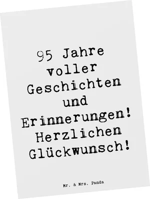 Produktbild von Mr. & Mrs. Panda Postkarte Spruch 95. Geburtstag - Weiß - Geschenk, Postkarten, Ansichtskarten, Jubiläum, Grußkarte, Lebensabschnitt, Happy Birthday, einzelkarte, feiern