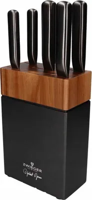 Produktbild von ZWIEGER DARQUE, Messer-Block/Besteck-Set, Edelstahl, Edelstahl, Holz, Edelstahl, Schwarz
