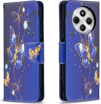 Produktbild von Für Xiaomi Redmi 14C Kunstleder Tasche Hülle Book Wallet Motiv Design Etuis Case