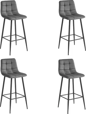 Obrázok produktu pre ARCETO stolička - tmavosivý zamat / čierne nohy x 4