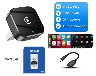 Immagine prodotto di Connettore wireless per smartphone, compatibile con dispositivi mobili, Plug and Play, nero