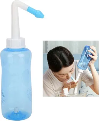 Produktbild von Famanu Nasenspülflasche 500 ml - Nasendusche mit 2 Nasenspülspitzen - geeignet für Kinder und Erwachsene