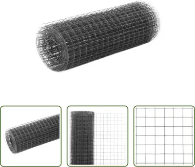 Obrázok produktu pre The Living Store Oceľový drôtený plot s PVC povlakom 10x0,5 m sivý