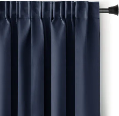 Produktbild von Gardine Kräuselband Multifunktionsband 140x175 cm Dunkel Blau Vorhang Einfarbig Verdunklungsvorhang Aufhängung Pleat