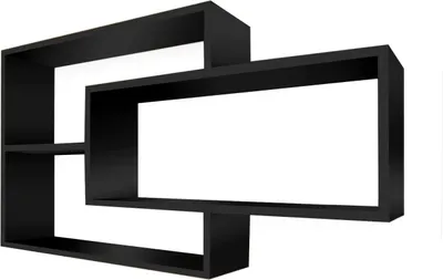 Produktbild von Wandregal Karo Schweberegal aus Holz Schwarz
