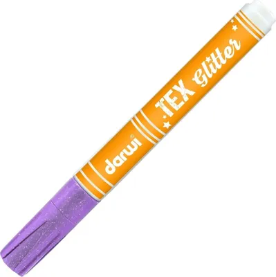 Zdjęcie produktu dla Darwi Tex Fabric Glitter Marker Pisak do tkanin Lilac 6 ml 1 szt.