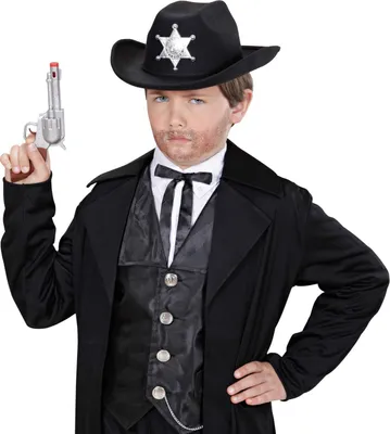 Produktbild von Schwarzer Cowboyhut John für Kinder