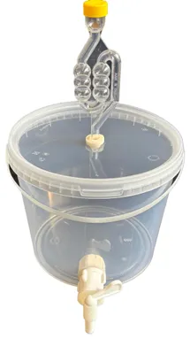 Produktbild von SILPLAST Kompletter Gärbehälter Set 5L Gäreimer mit Gärröhrchen, Dichtgummi und Ablaufhahn Transparent