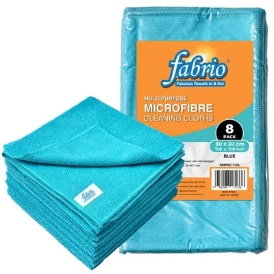 Productafbeelding van FABRIO Microvezel schoonmaakdoek, blauw, 30 x 30 cm, 8 stuks