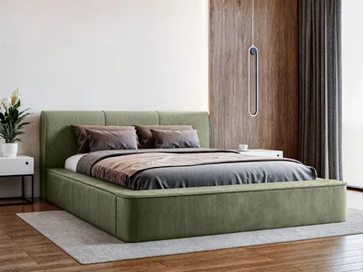 Produktbild von YOURHOUSE24 Polsterbett Tulla Doppelbett Bettgestell Lattenrost mit Bettkasten (Farbe: Finn 36, Größe: 140x200 cm)