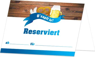Produktbild von PRICARO Tischreservierung "O' zapft is", 100 Stück