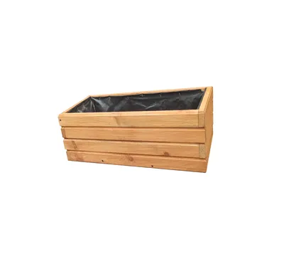 Obrázok produktu pre Drevený kvetináč 60 cm – kvetináč na balkón a terasu, odolný voči poveternostným vplyvom, na bylinky a do záhradných vyvýšených záhonov (D2 dub)