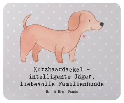 Produktbild von Mr. & Mrs. Panda Mauspad Kurzhaardackel Liebe - Grau Pastell - Geschenk, Fellstruktur, Mousepad, Dackel Eigenschaften, treue Hunde, pc, computer, Mouse Pad, Hunderasse