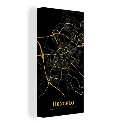 Obrázok produktu pre OneMillionCanvasses® - Maľba na plátne - Obraz na plátne Nástenná maľba na plátne - Hengelo - čierna - zlatá - 40x80cm - Fotografia na plátne - maľba