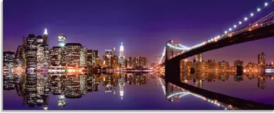 Produktbild von ARTland Glasbild New York Skyline Größe: 125x50 cm