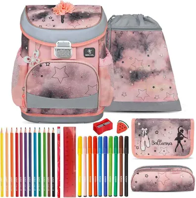 Produktbild von Belmil Schulranzen Set Mini Fit Rose Ballet 10-teilig gefüllt