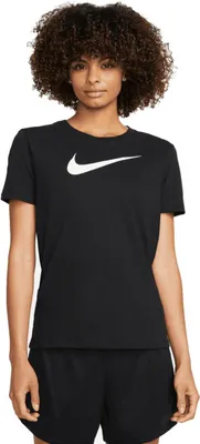 Produktbild von NIKE Df Tee Swoosh T-Shirt Damen black/white S