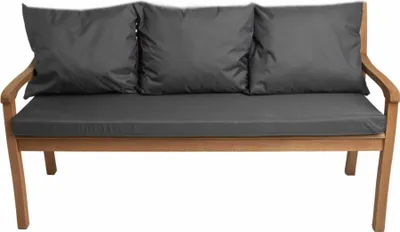 Produktbild von Bankkissen für 3 Personen Anthrazit| Sitzkissen 160x50x50 und Rückenkissen 3*56x50| Bankkissen outdoor| Hollywoodschaukel kissen| Sitzkissen bank