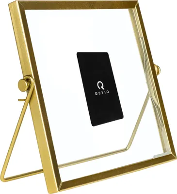 Produktbild von QUVIO Bilderrahmen - Fotorahmen - Fotohalter - Wohnaccessoires - Stehend - 15 x 15 cm (BxH) - Gold