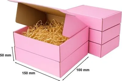 Obrázek produktu pro Karton s výsekem 150 x 100 x 50 mm (vnější strana) Růžová - 20 dekorativních krabiček