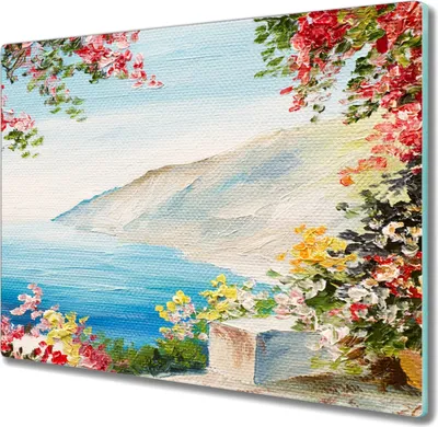 Produktbild von Coloray Hackbrett Kochplattenabdeckung Herdabdeckplatte 60x52 cm Schneidebrett Küchenbrett - Malerei Meer
