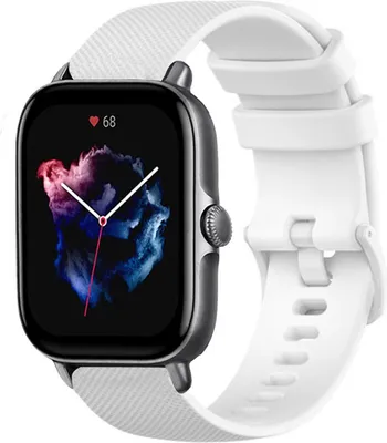 Produktbild von Strap-it Amazfit GTS 3 Luxus Silikonarmband (Weiß)