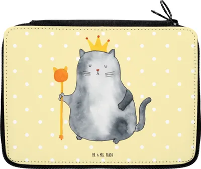 Produktbild von Mr. & Mrs. Panda Schüleretui Katze König - Gelb Pastell - Geschenk, Schlampermäppchen, Königlich, Federmappe, Wohnung, Etui, Federmäppchen, Cats, Bleistiftetui, Mäppchen