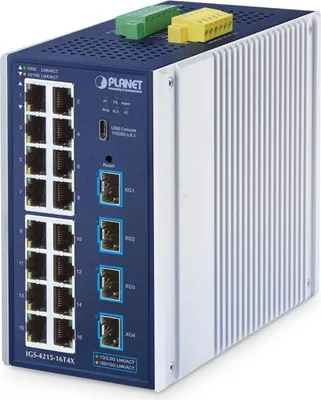 Zdjęcie produktu dla PLANET IGS-4215-16T4X, Zarządzany, L2/L4, Gigabit Ethernet (10/100/1000), Pełny dupleks, Montaż naścienny / rzutowanie na sufit