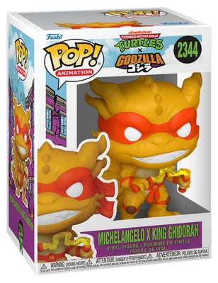 Produktbild von Godzilla x Turtles POP! Animation Vinyl Figur Michelangelo X Ghidorah 9 cm