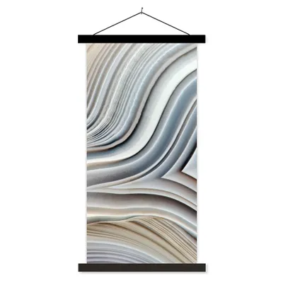 Produktbild von MuchoWow® Textilposter Marmoroptik - Stein - Linien - Luxus - Marmor 40x80 cm mit schwarzem Rahmen - Wandemalerei