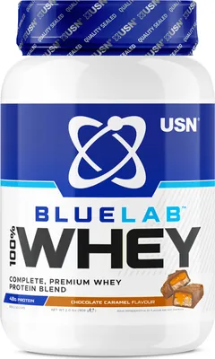 Produktbild von USN Blue Lab Whey (908g) Chocolate Caramel - Eiweiße - Molkenprotein-Mischung