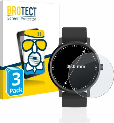 Produktbild von 3x BROTECT Entspiegelungs Schutzglas für Armbanduhren (Kreisrund, ø: 30 mm) Schutzfolie Panzer Folie Glas Display Schutz matt