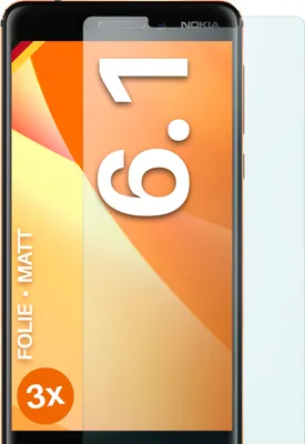 Produktbild von moex® 3x Schutzfolie kompatibel mit Nokia 6.1 - Displayschutzfolie Anti Reflex Folie, Matt