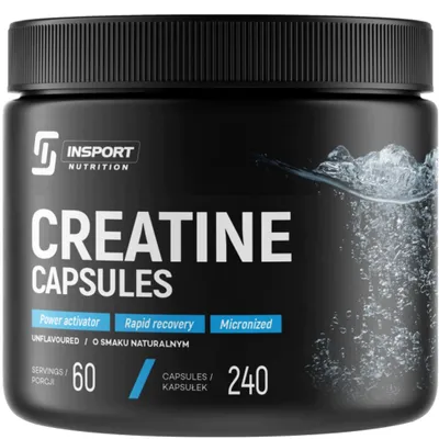 Produktbild von Kreatin Monohydrat mikronisiert 3040 mg, 240 Kapseln für Training und Sport | INSPORT