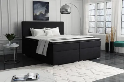 Produktbild von Boxspringbett Schlafzimmerbett SOREL 200x200cm Stoff Aragon Anthrazit