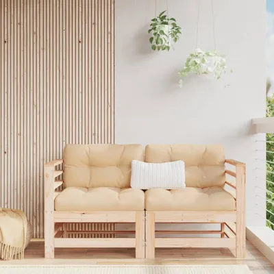 Produktbild von Design Möbel Garten-Ecksofas 2er Set Massivholz Kiefer - 2024 Neu