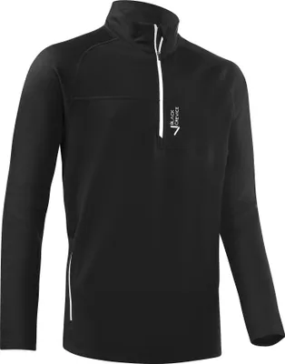 Produktbild von BLACK CREVICE - Herren Langarm Zip Shirt aus Merino Wolle - mulesingfrei | Midlayer | Farbe: Schwarz | Gr: M