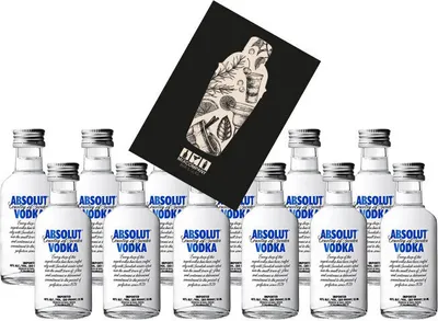 Produktbild von Absolut Vodka 12er Set Miniatur 12x 5cl (40% vol) Wodka Mini- [Enthält Sulfite]