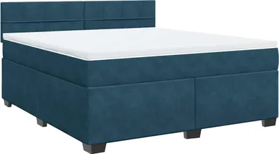 Produktbild von vidaXL Boxspringbett mit Matratze Blau 180x200 cm Samt